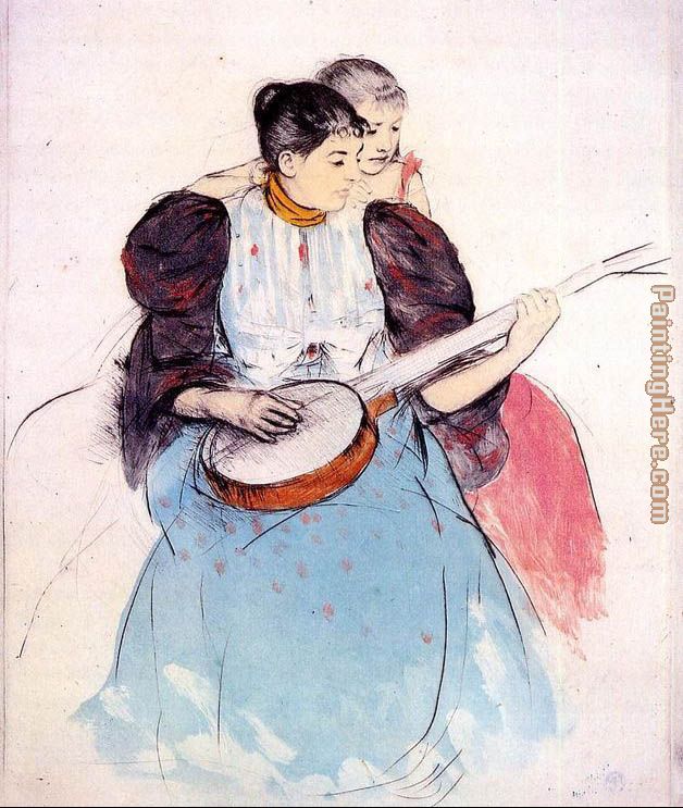 The Banjo Lesson 1893 painting - Mary Cassatt The Banjo Lesson 1893 art painting